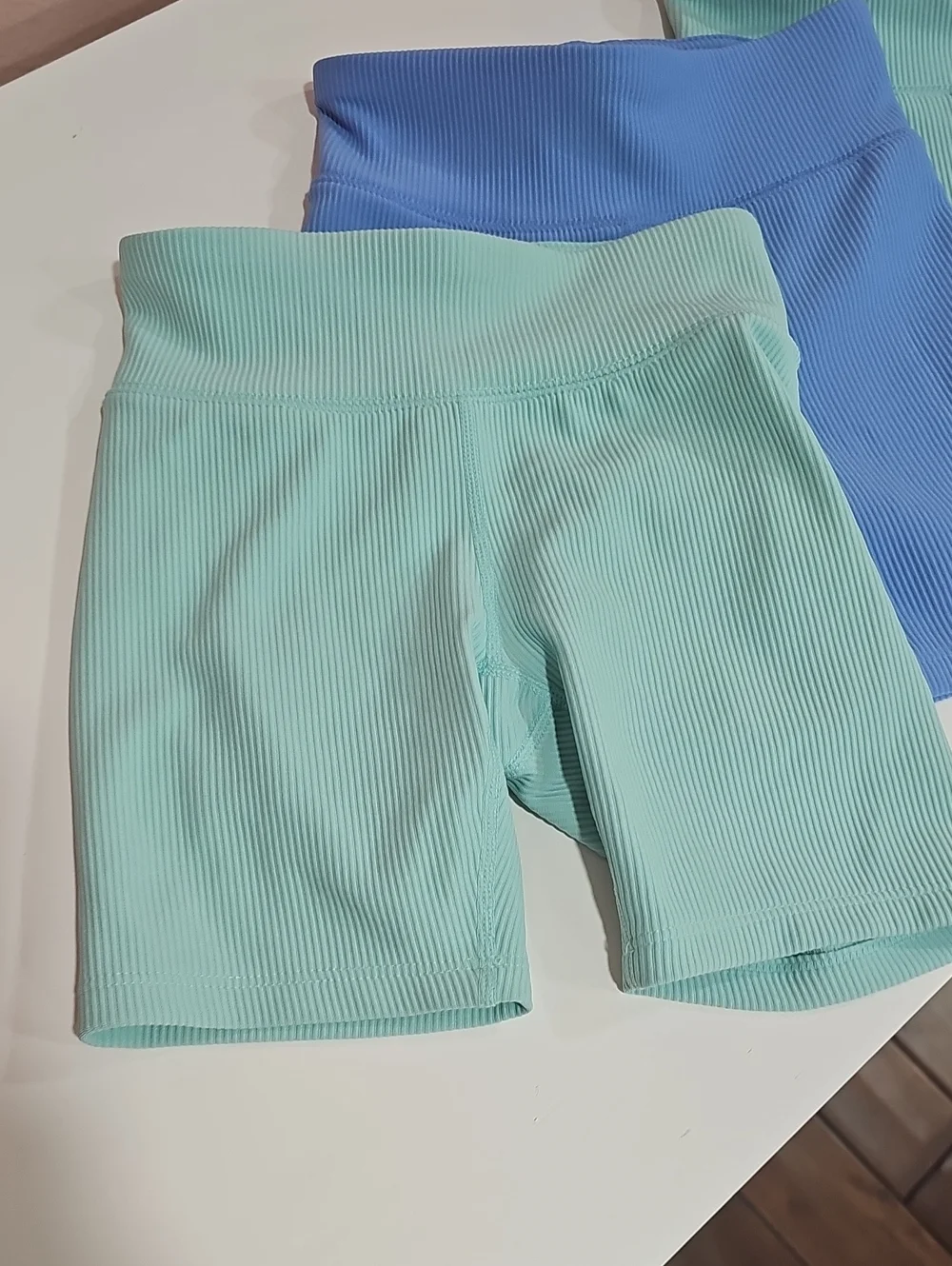 GAP Kids Ribbed Bike Shorts Srt Of 3, Mint And Blue